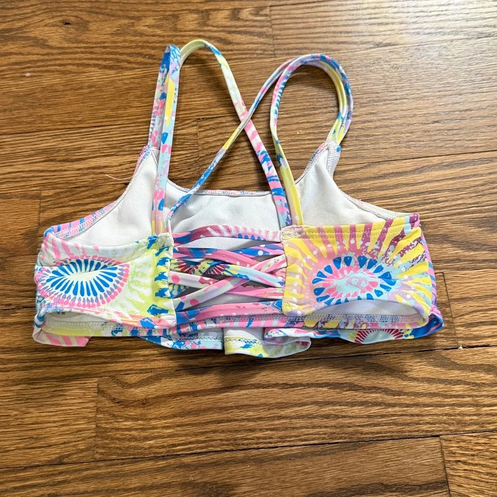 Coral and Reef Colorful Tie-Dye Kids Swim Set Size 8